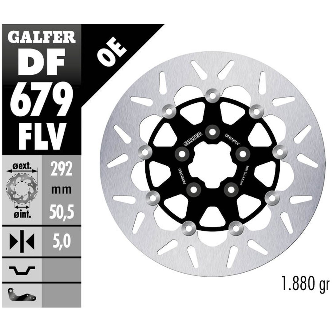 Bromsskiva Floating Round Svart Silver GALFER Bromsskiva – bild 2