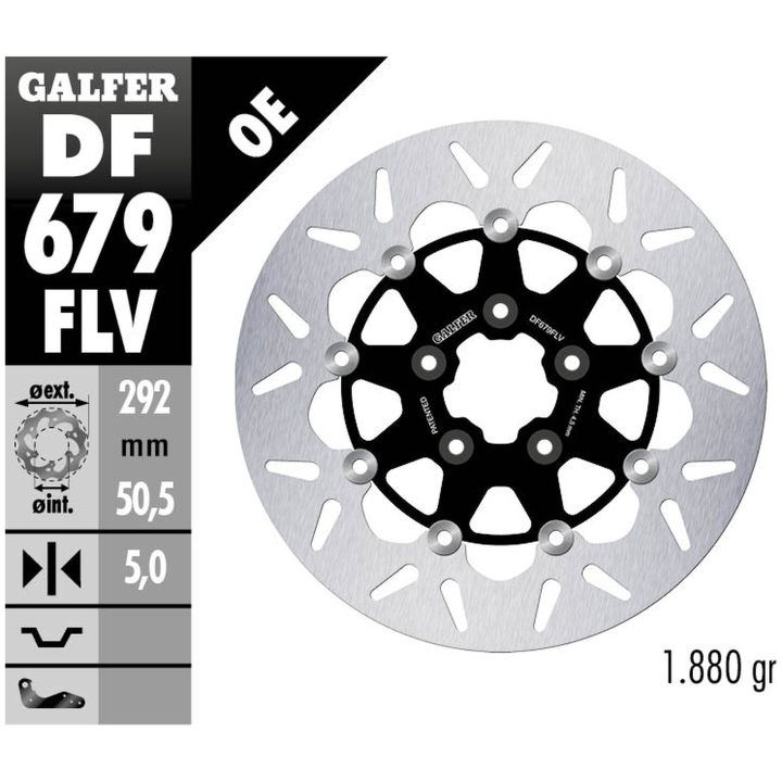 Bromsskiva Floating Round Svart Silver GALFER Bromsskiva – bild 2