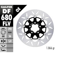 Bromsskiva Floating Round Svart Silver GALFER