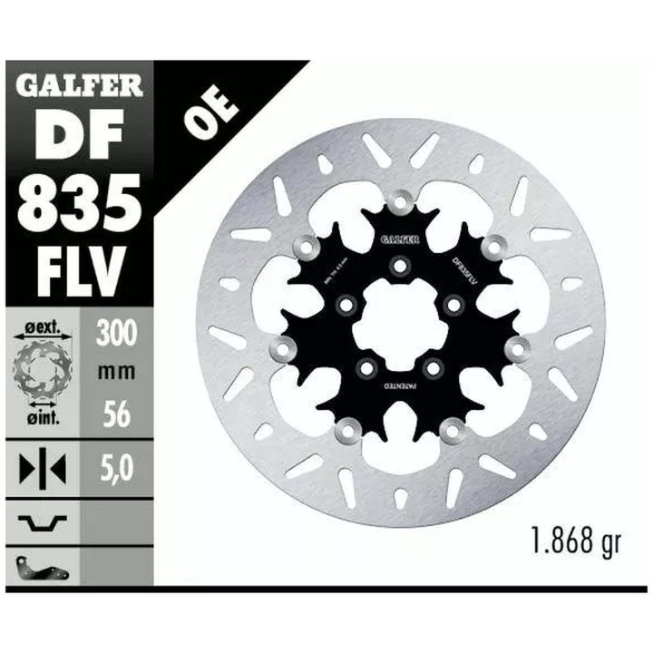 Bromsskiva Floating Round Svart Silver GALFER Bromsskiva – bild 2