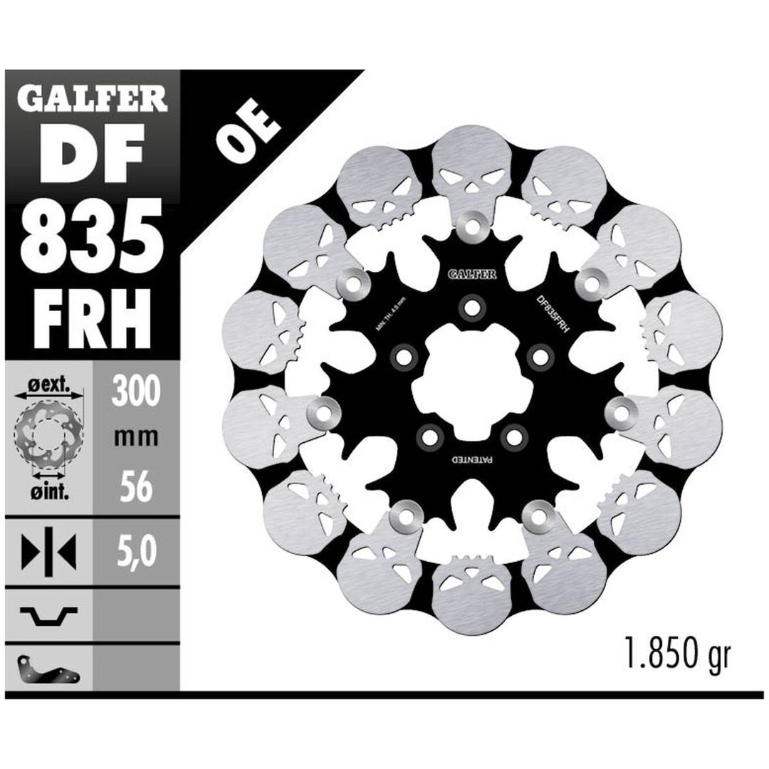 Bromsskiva Floating Skull Svart Silver GALFER Bromsskiva – bild 2