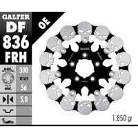 Bromsskiva Floating Skull Svart Silver GALFER