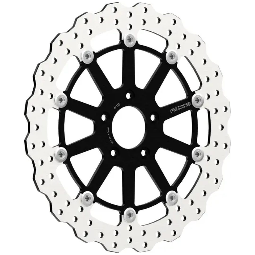 Bromsskiva Fullt Flytande Tvådelad Borrad Wave Design Rostfri RICKS MOTORCYCLES