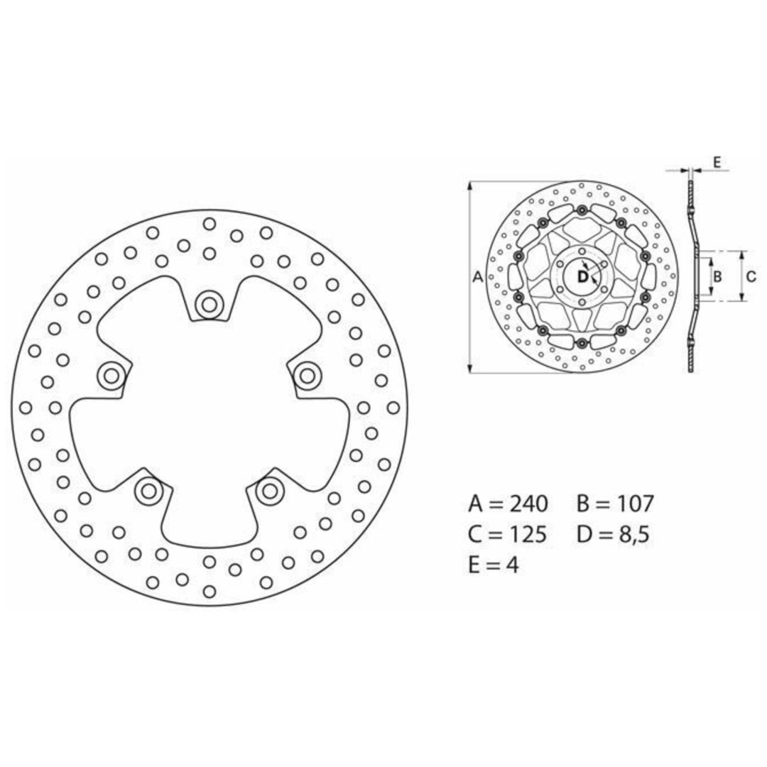 Bromsskiva Oro Brembo Natural