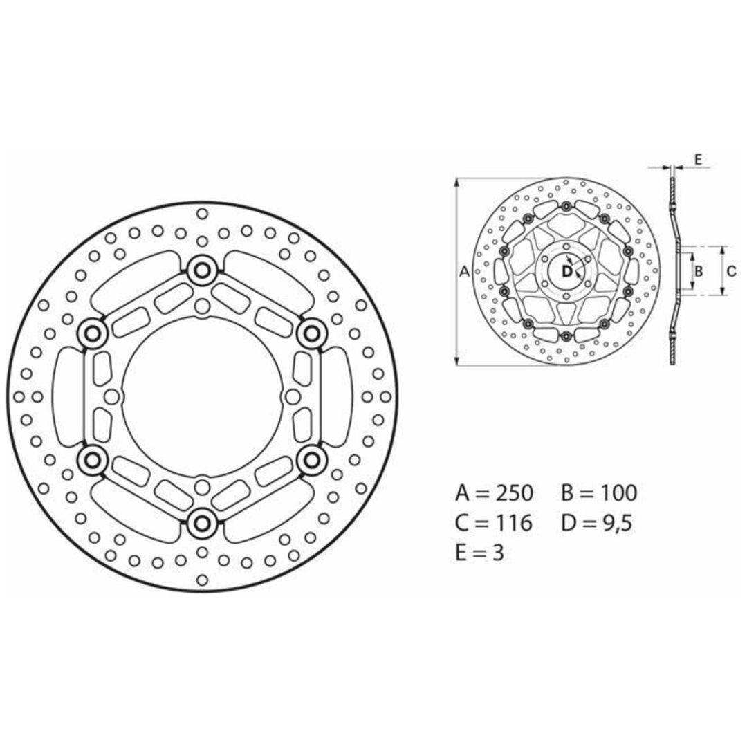 Bromsskiva Oro Brembo Natural