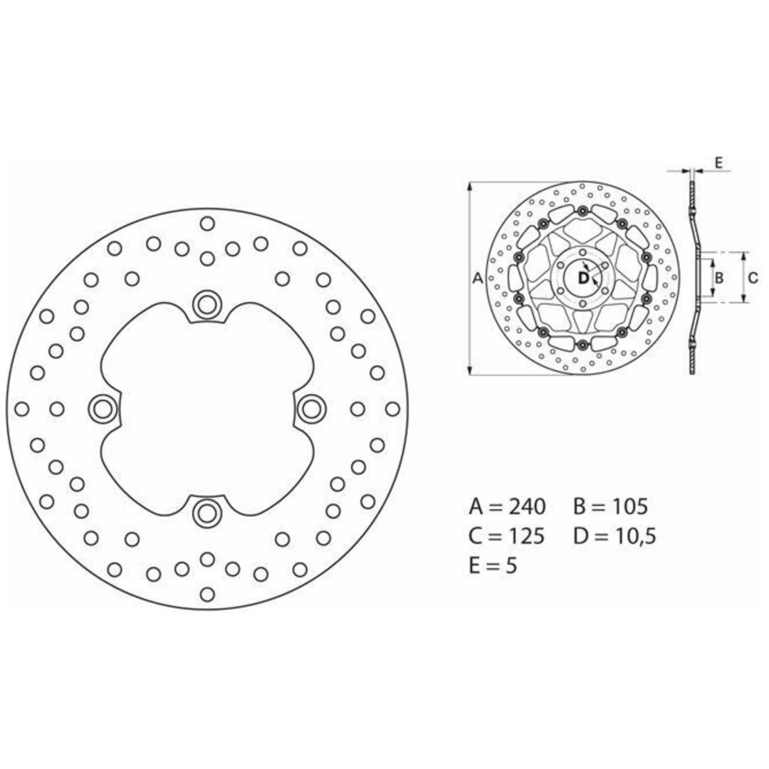 Bromsskiva Oro Brembo Natural