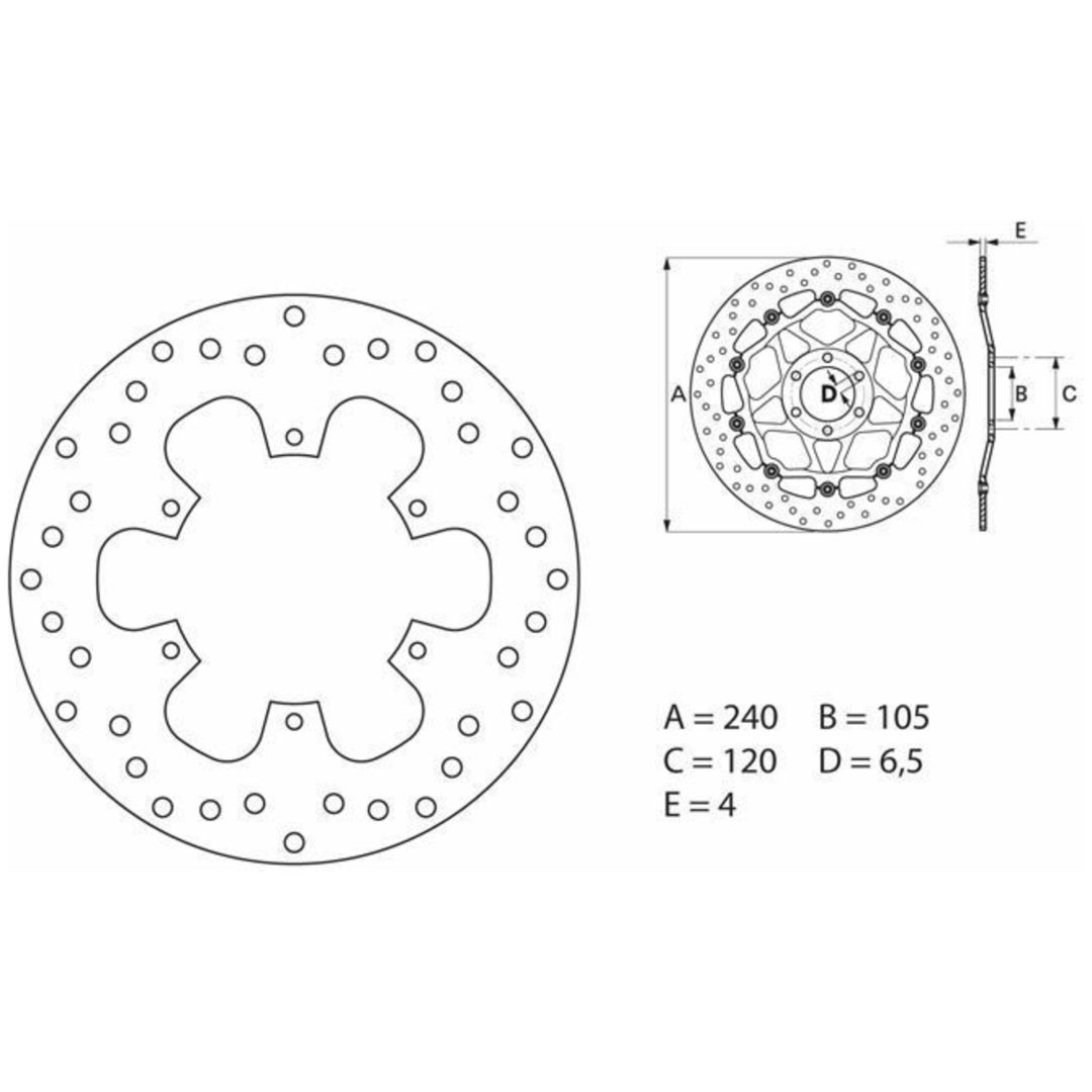 Bromsskiva Oro Brembo Natural