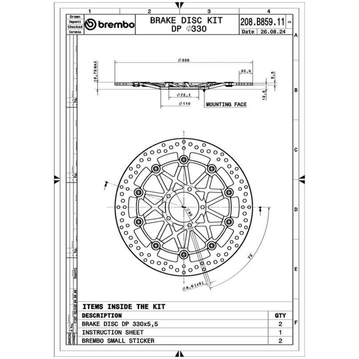 Bromsskiva Round Floating Par BREMBO – bild 2