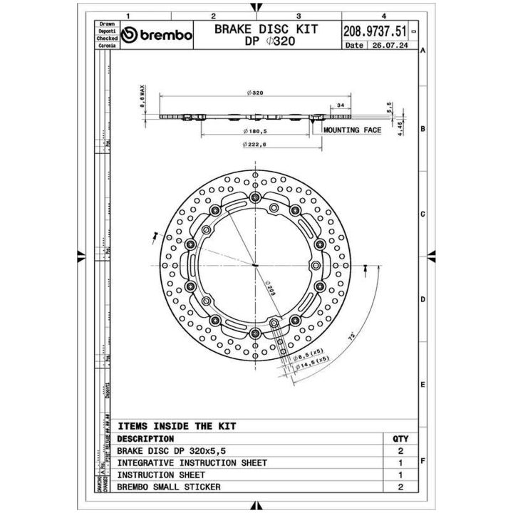 Bromsskiva Round Floating Par BREMBO – bild 4