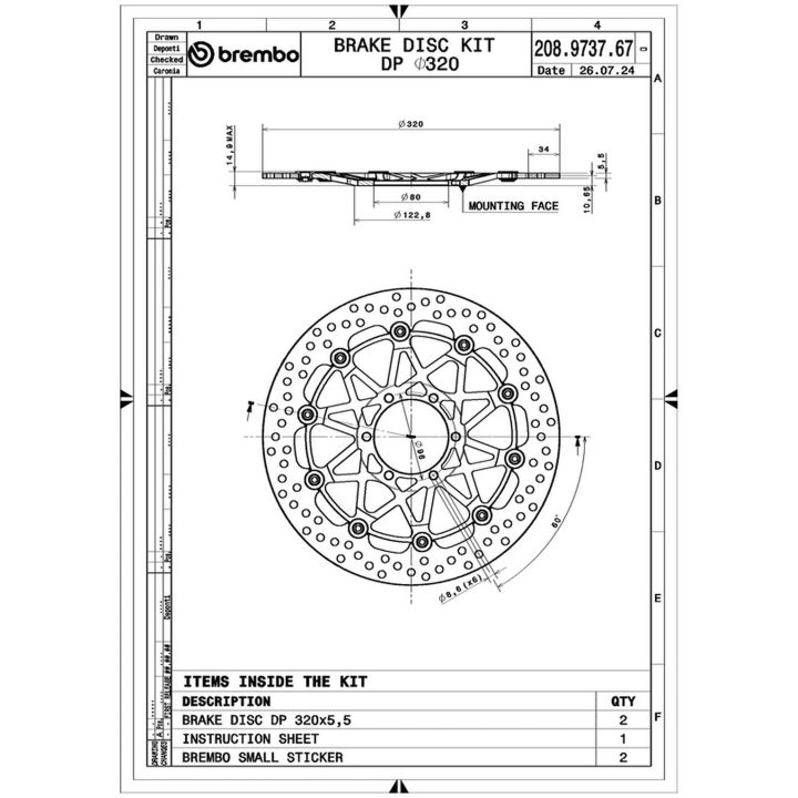Bromsskiva Round Floating Par BREMBO – bild 4
