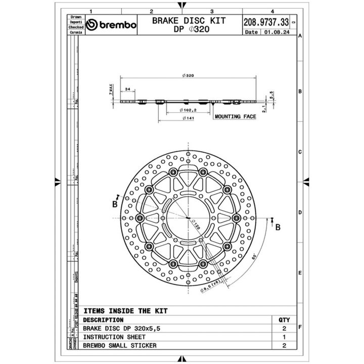 Bromsskiva Round Floating Par BREMBO – bild 2
