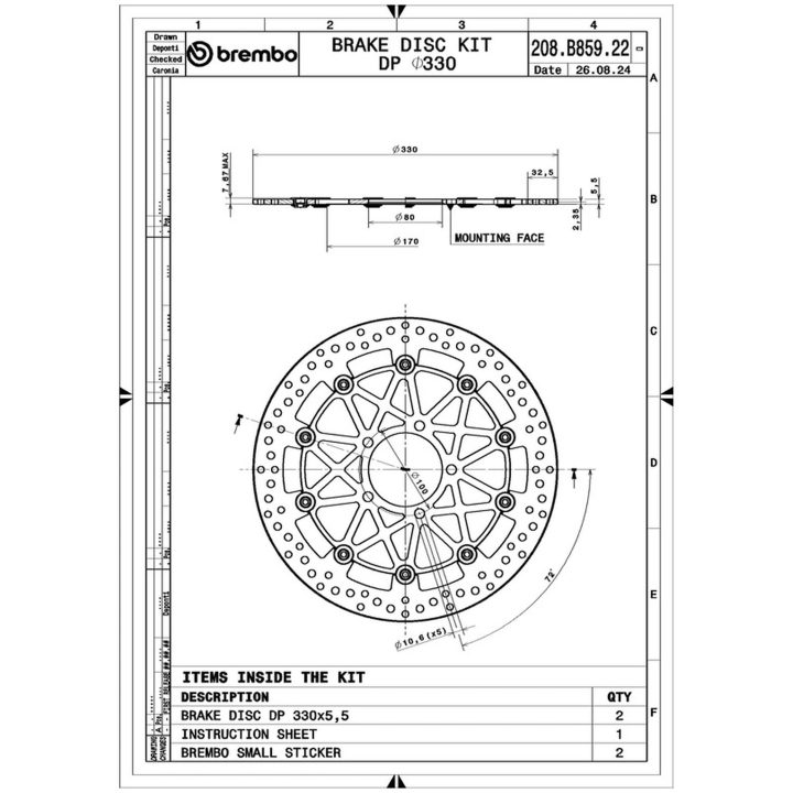 Bromsskiva Round Floating Par BREMBO – bild 2
