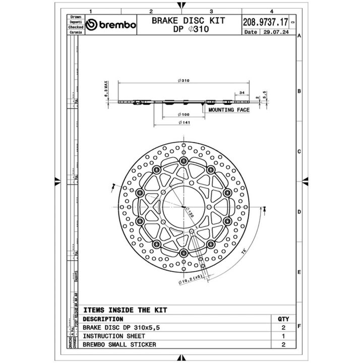 Bromsskiva Round Floating Par BREMBO – bild 2