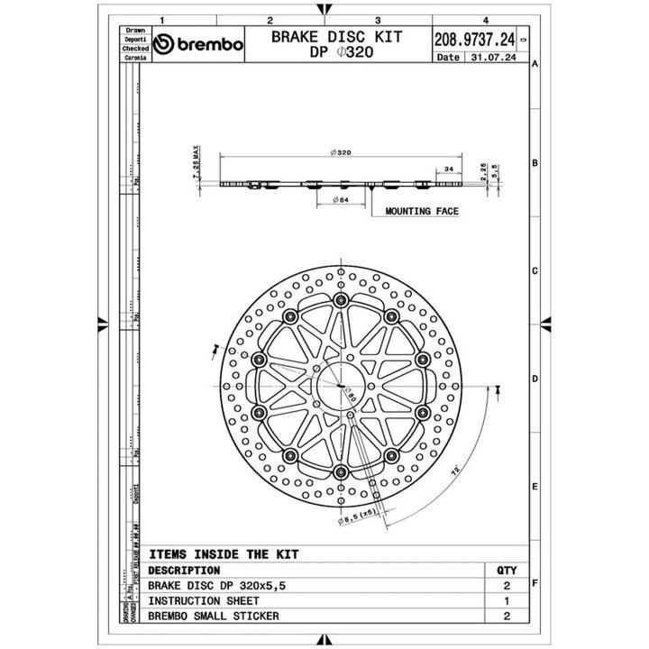 Bromsskiva Round Floating Par BREMBO – bild 2