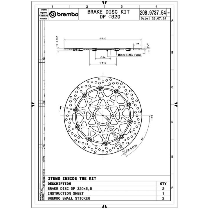 Bromsskiva Round Floating Par BREMBO – bild 2