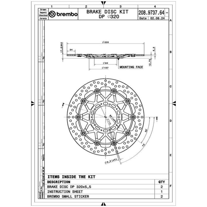 Bromsskiva Round Floating Par BREMBO – bild 2