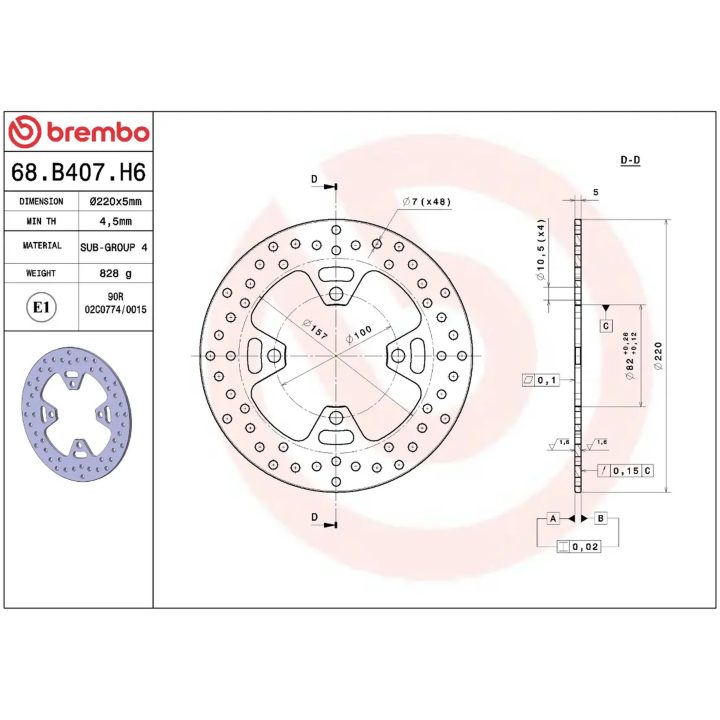 Bromsskiva SERIE ORO PRIME LINE Fast Borrad BREMBO – bild 2