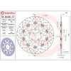 Bromsskiva Serie Oro Prime Line Flytande Borrad Rostfri Tvådelad BREMBO – miniatyr 2