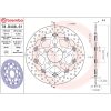 Bromsskiva Serie Oro Prime Line Flytande Borrad Rostfri Tvådelad BREMBO – miniatyr 2