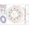 Bromsskiva Serie Oro Prime Line Flytande Borrad Rostfri Tvådelad BREMBO – miniatyr 2