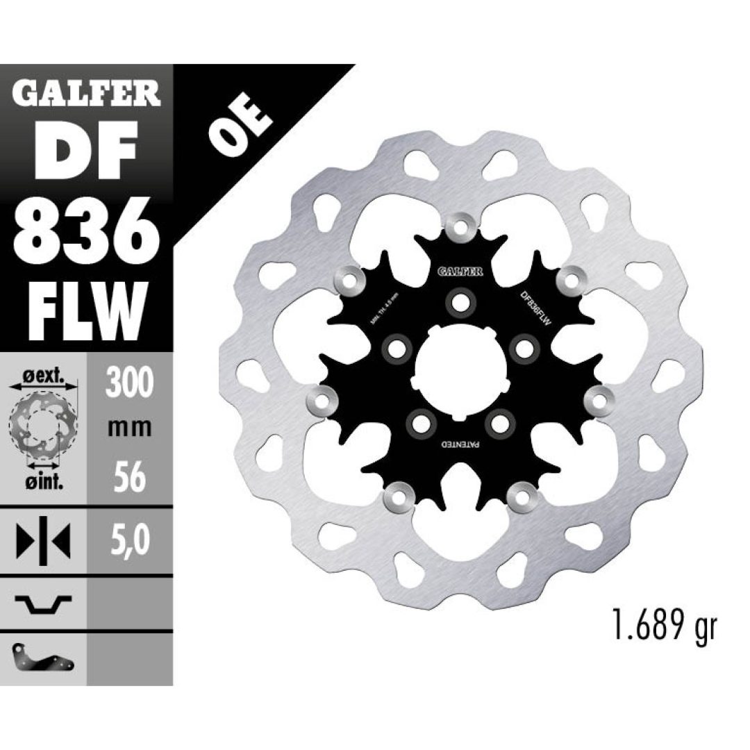 Bromsskiva Wave Semi-flytande GALFER Bromsskiva