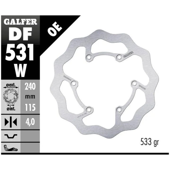 Bromsskiva Wave Silver GALFER Bromsskiva – bild 2