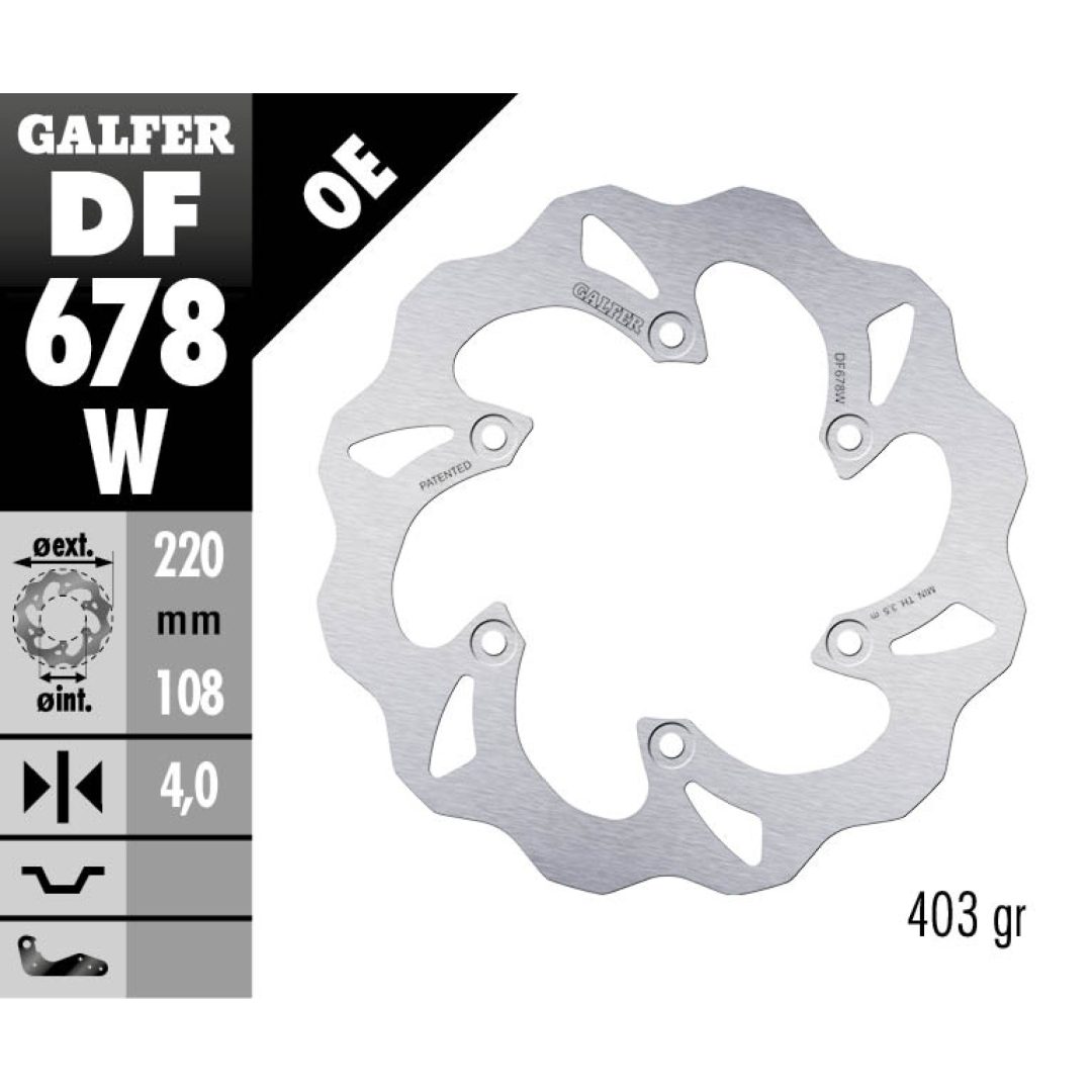 Bromsskiva Wave Silver GALFER Bromsskiva