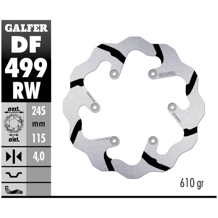 Bromsskiva Wave® Svart/Silver GALFER Bromsskiva – bild 2