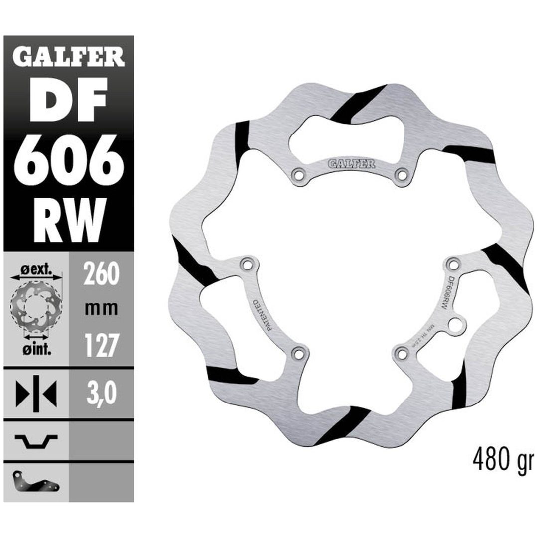 Bromsskiva Wave® Svart/Silver GALFER Bromsskiva – bild 2