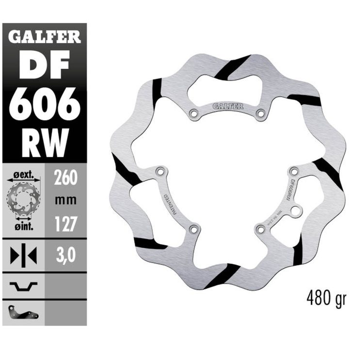 Bromsskiva Wave® Svart/Silver GALFER Bromsskiva – bild 2