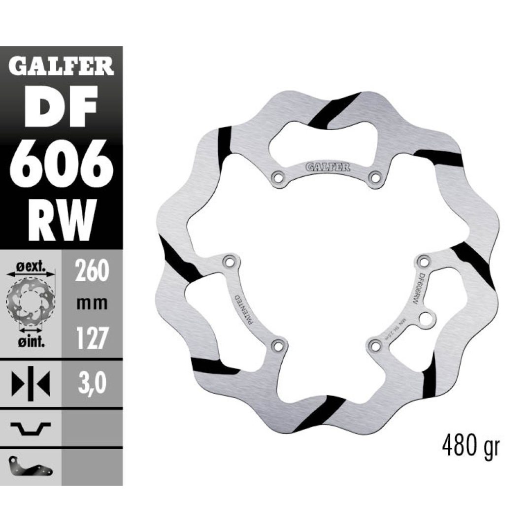 Bromsskiva Wave® Svart/Silver GALFER Bromsskiva