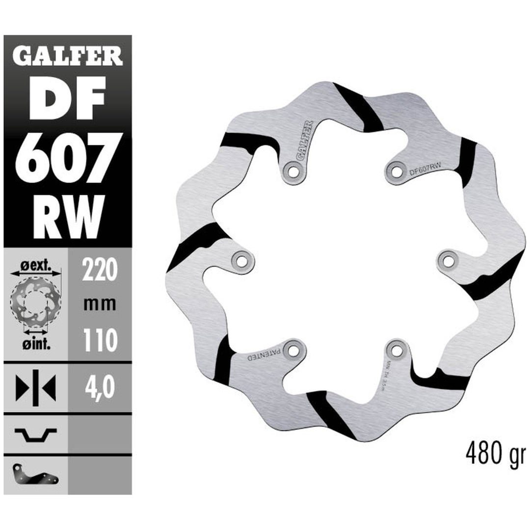 Bromsskiva Wave® Svart/Silver GALFER Bromsskiva – bild 2