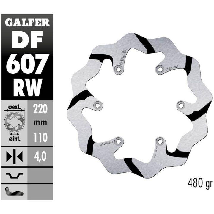 Bromsskiva Wave® Svart/Silver GALFER Bromsskiva – bild 2