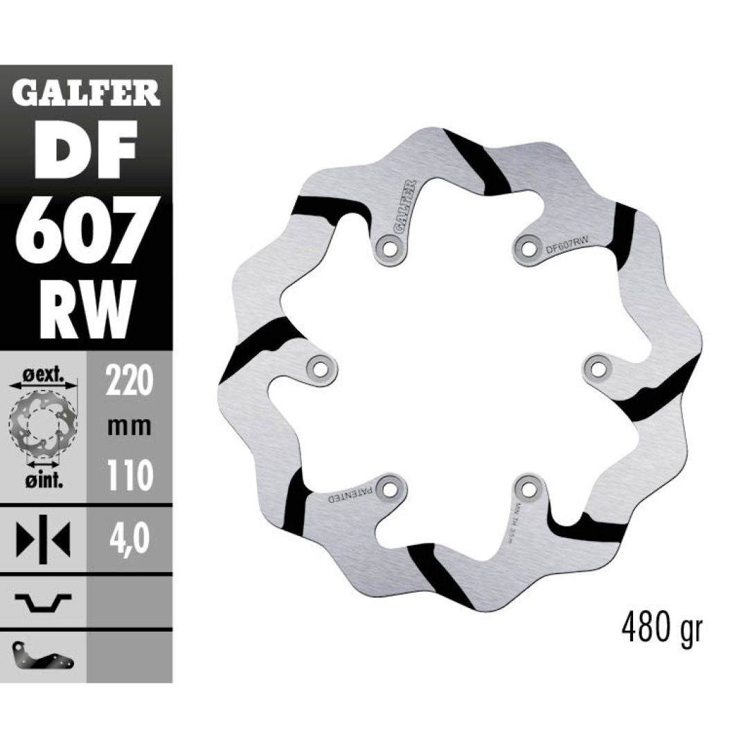 Bromsskiva Wave® Svart/Silver GALFER Bromsskiva