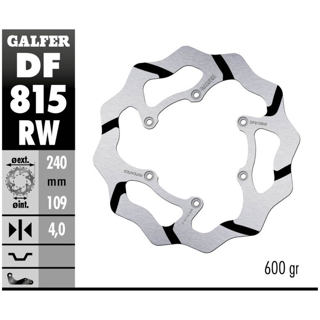 Bromsskiva Wave® Svart/Silver GALFER Bromsskiva – bild 2