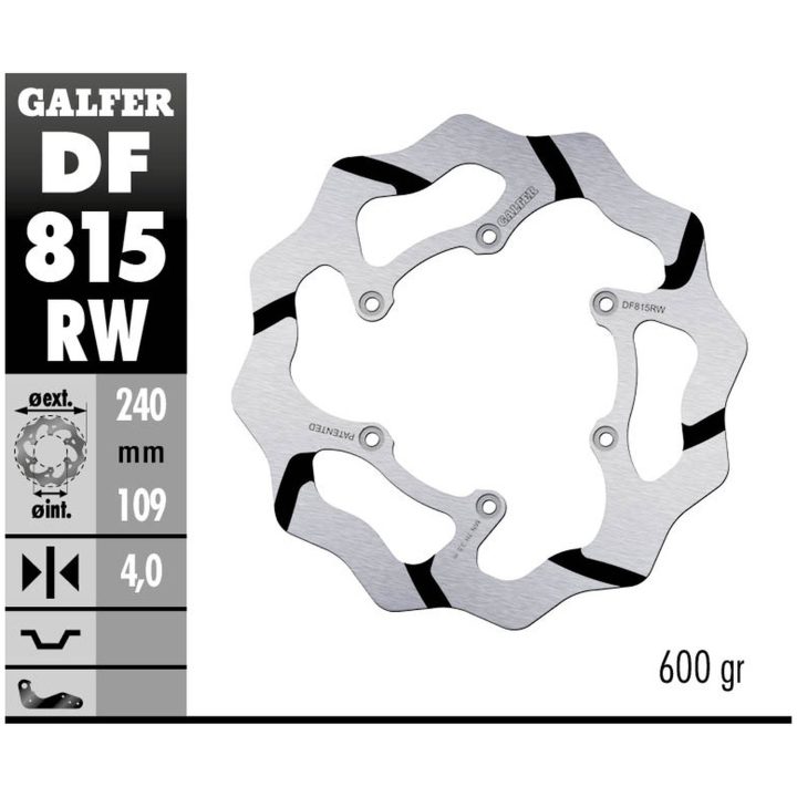 Bromsskiva Wave® Svart/Silver GALFER Bromsskiva – bild 2
