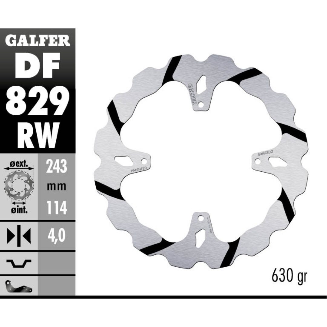 Bromsskiva Wave® Svart/Silver GALFER Bromsskiva