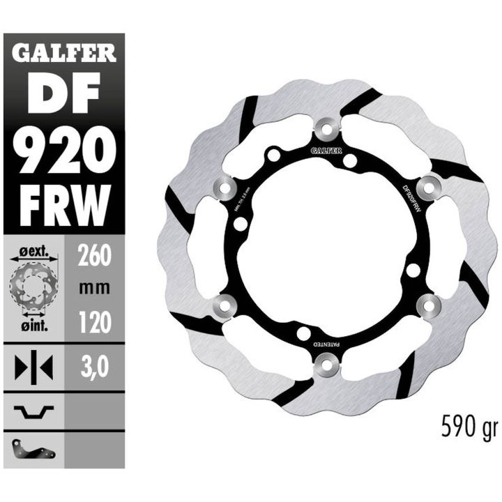Bromsskiva Wave® Svart/Silver GALFER Bromsskiva – bild 2