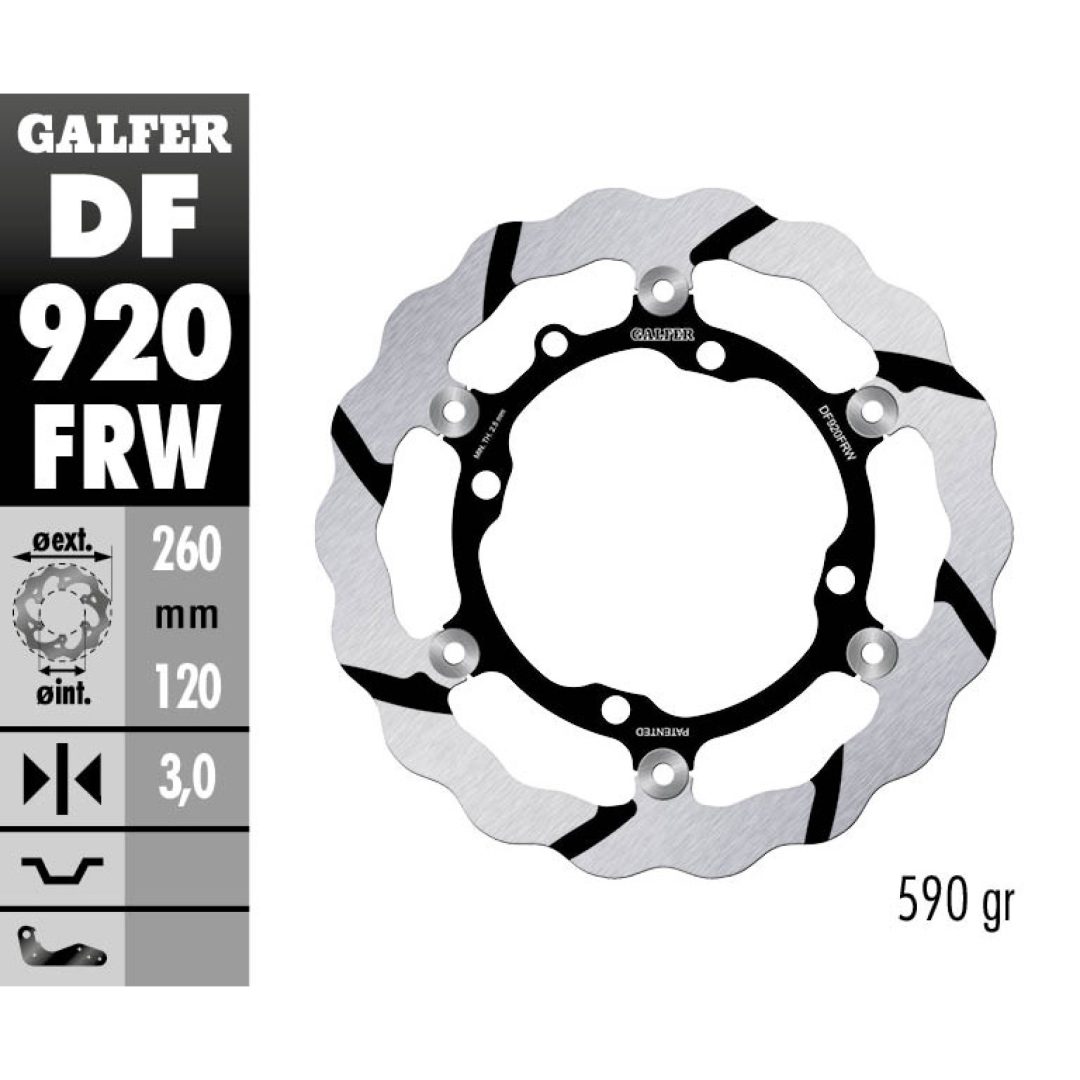 Bromsskiva Wave® Svart/Silver GALFER Bromsskiva