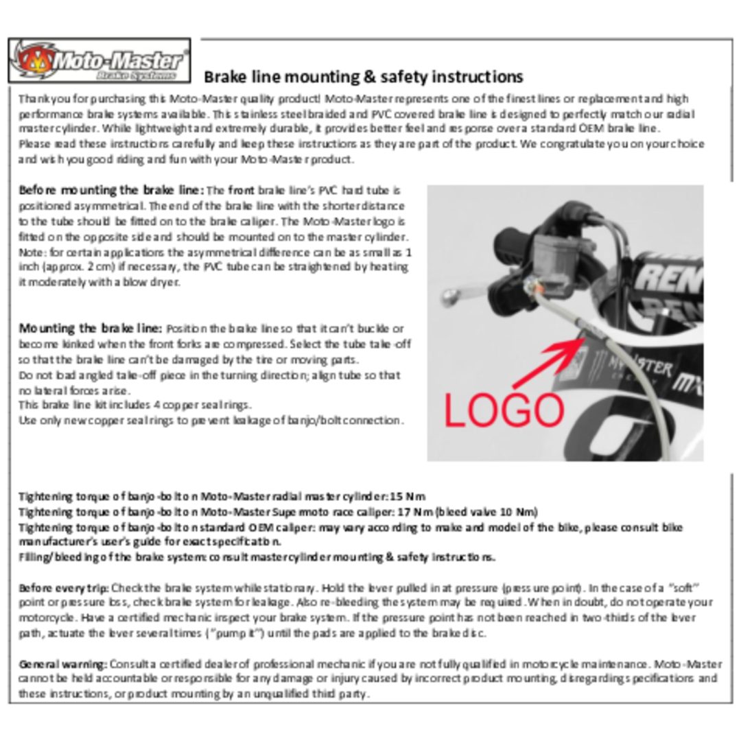 Bromsslang MOTO-MASTER