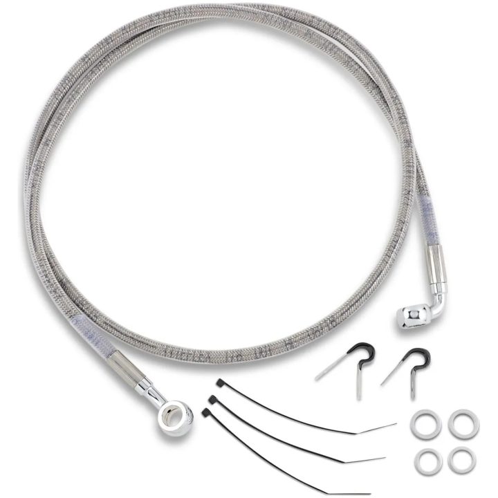Bromsslangssats Rostfritt Stål Svart DRAG SPECIALTIES FRT BRAKE LINE 97-07FLSTS – bild 2
