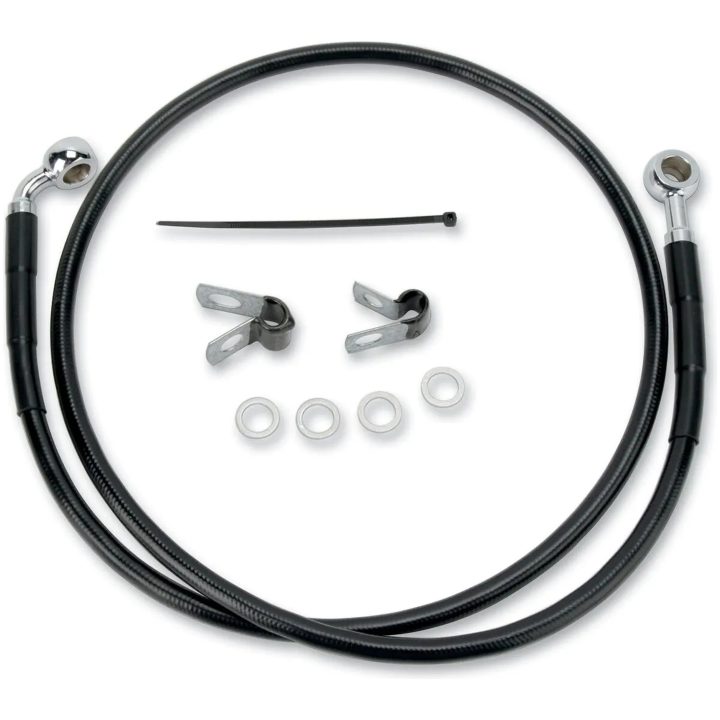 Bromsslangssats Rostfritt Stål Svart DRAG SPECIALTIES LINE BRK FR 04-10XL883 BL – bild 3