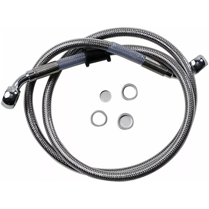 Bromsslangssats Rostfritt Stål Svart DRAG SPECIALTIES Silver – bild 2
