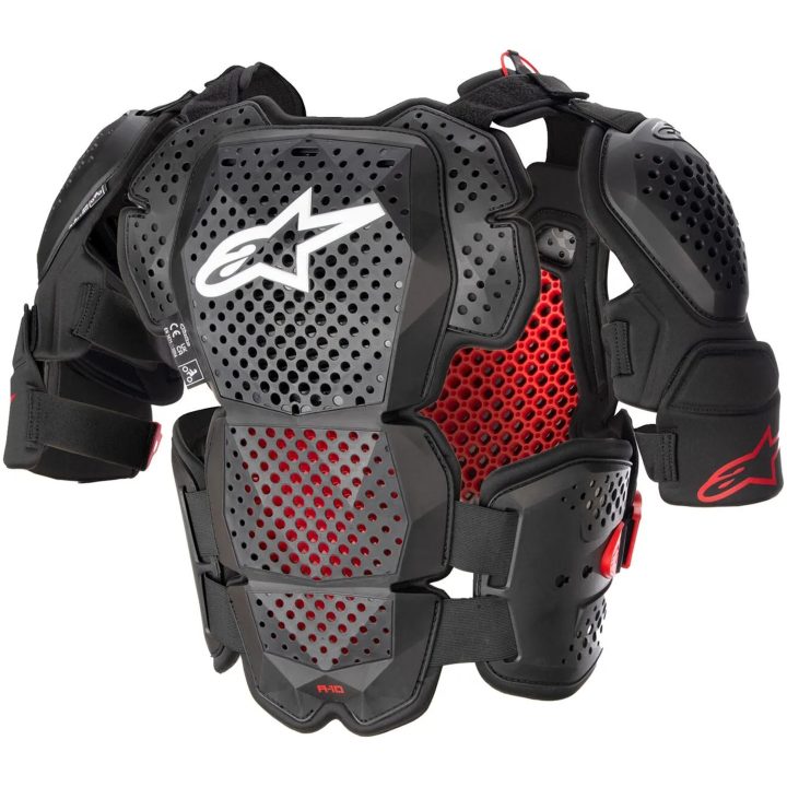 Bröstskydd A-10 V2/A-10 V2 Full Svart/Röd/Grå/Antracit ALPINESTARS M/L – bild 2