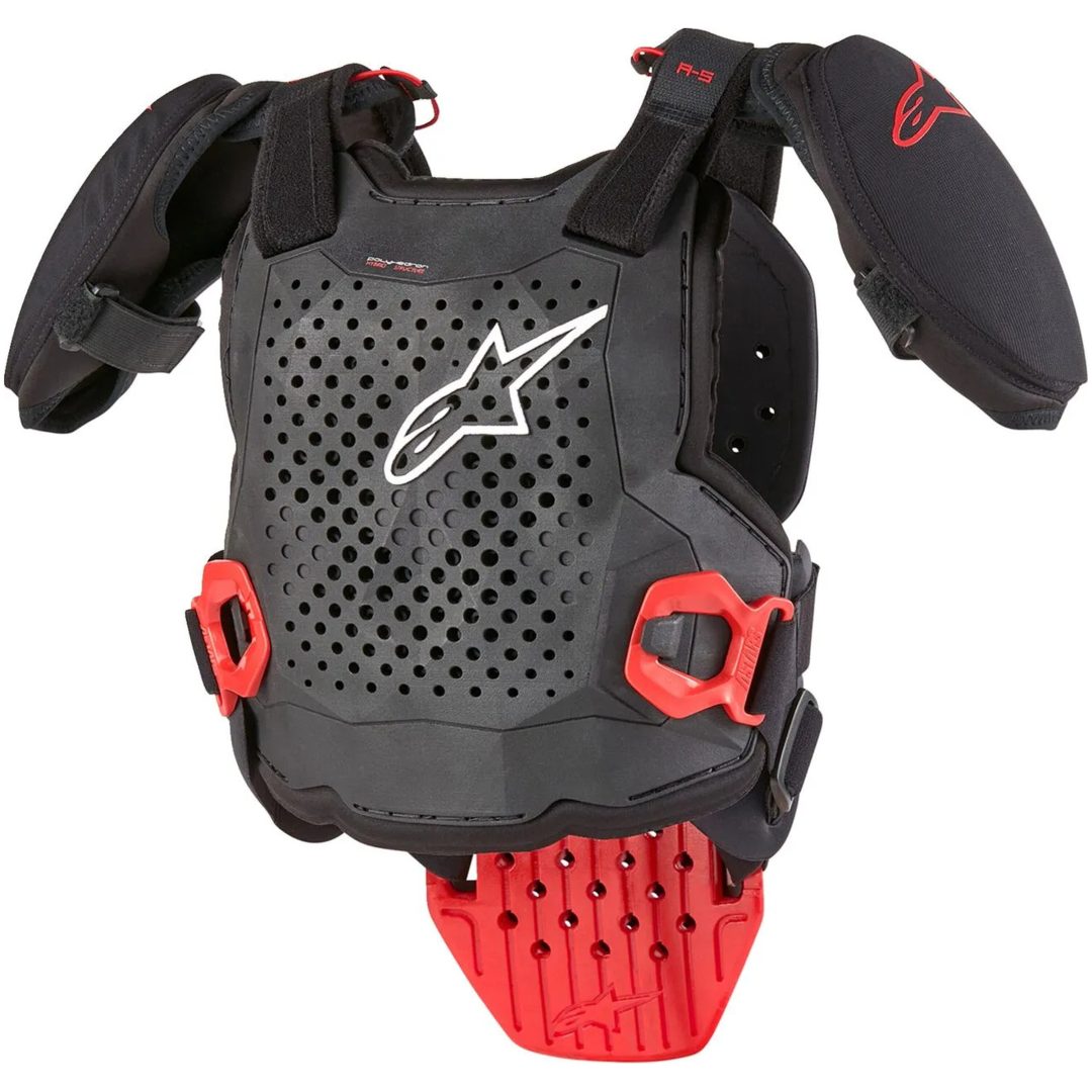 Bröstskydd Barn A5s V2 Svart/Vit/Röd ALPINESTARS Small/Medium