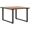 Brunt trädgårdskaffebord DPC och stål vidaXL 55 x 55 x 35 cm – miniatyr 2
