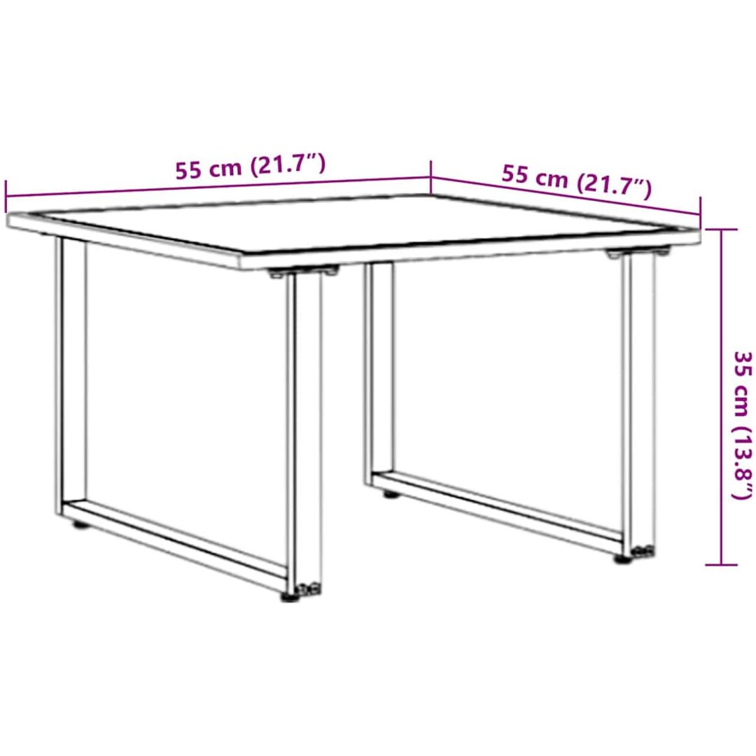 Brunt trädgårdskaffebord DPC och stål vidaXL 55 x 55 x 35 cm – bild 11