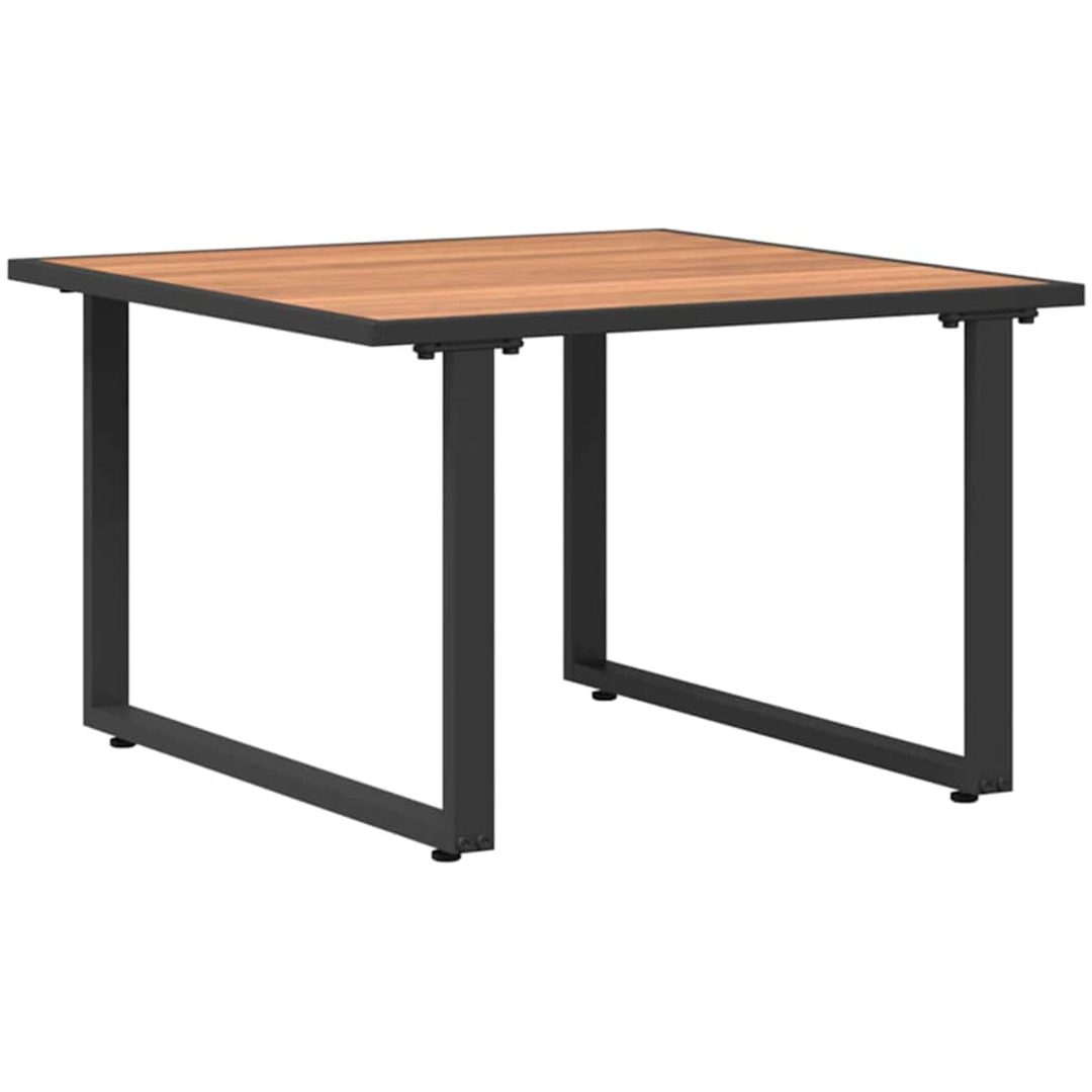 Brunt trädgårdskaffebord DPC och stål vidaXL 55 x 55 x 35 cm – bild 5