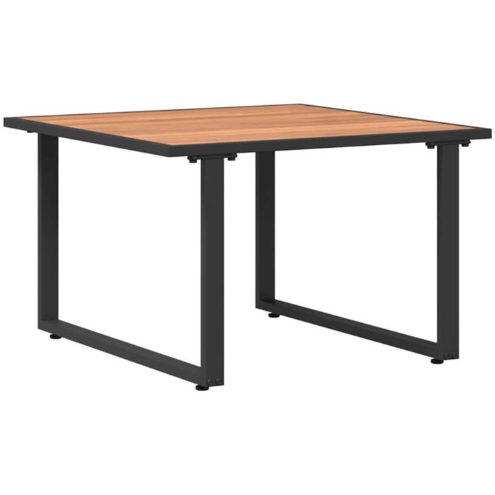 Brunt trädgårdskaffebord DPC och stål vidaXL 55 x 55 x 35 cm – bild 5