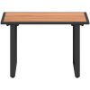 Brunt trädgårdskaffebord DPC och stål vidaXL 55 x 55 x 35 cm – miniatyr 6